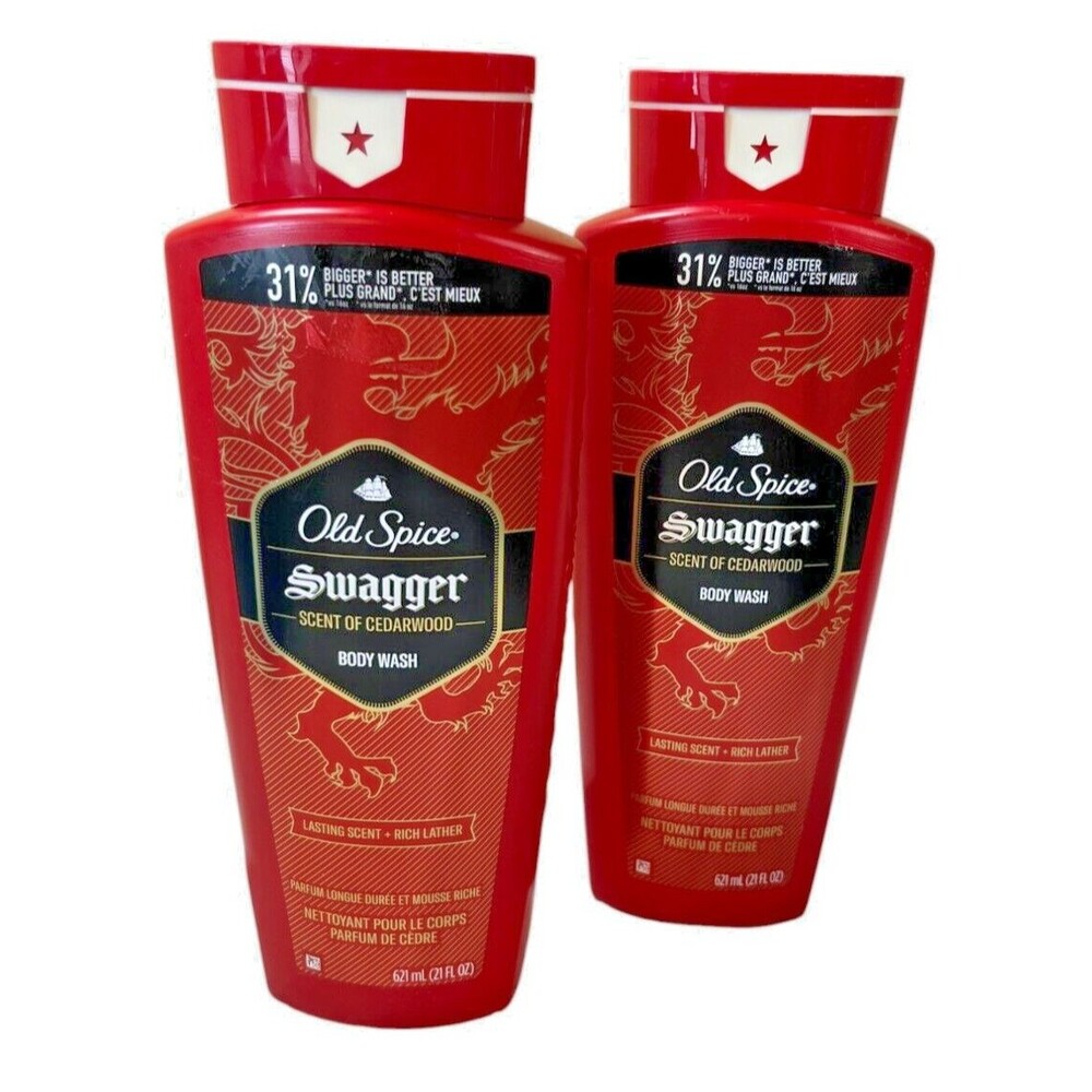 Old Spice Men Body Wash Swagger Scent of Cedarwood 2 pack (21 fl.oz ea.)